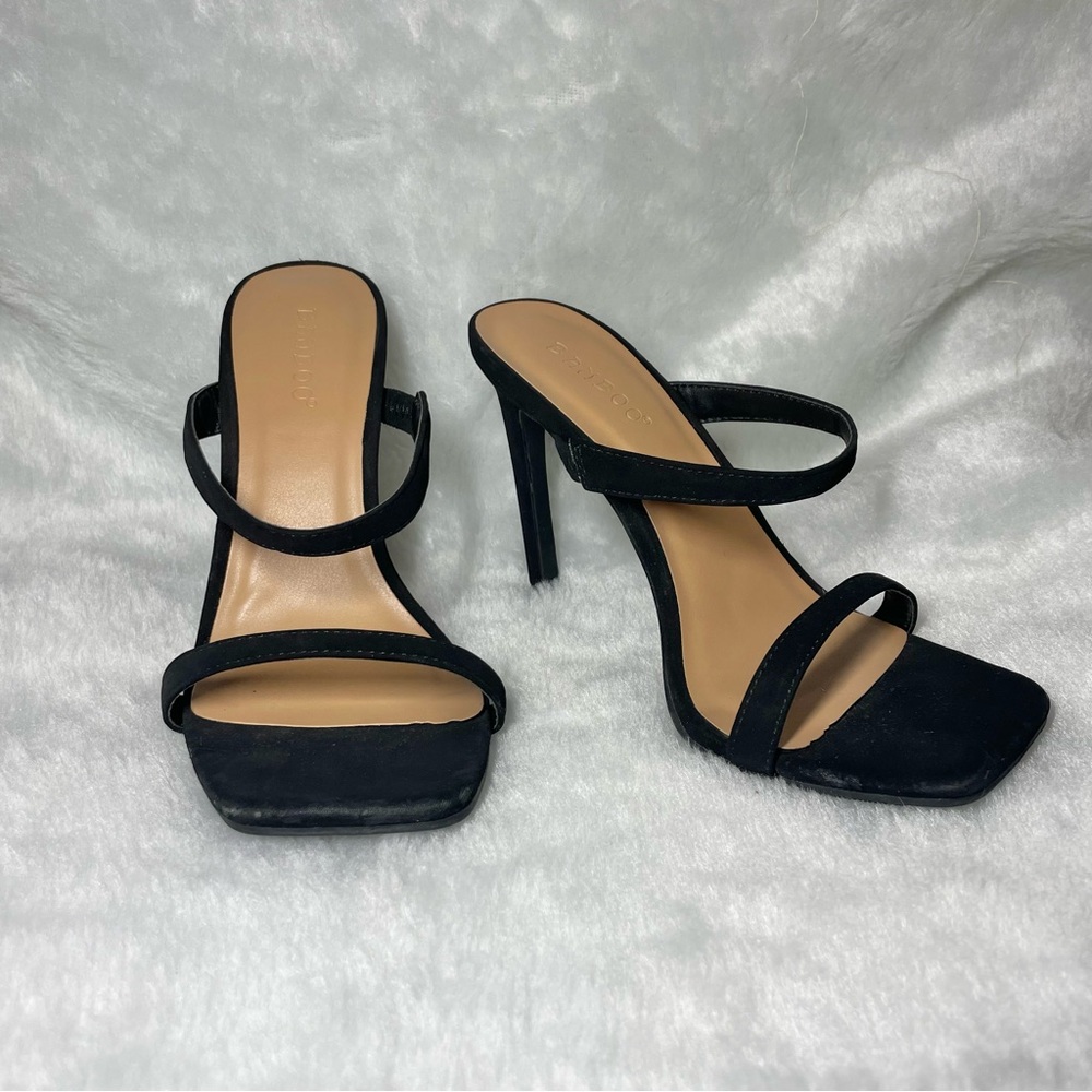 Black Strappy Heeled Sandals